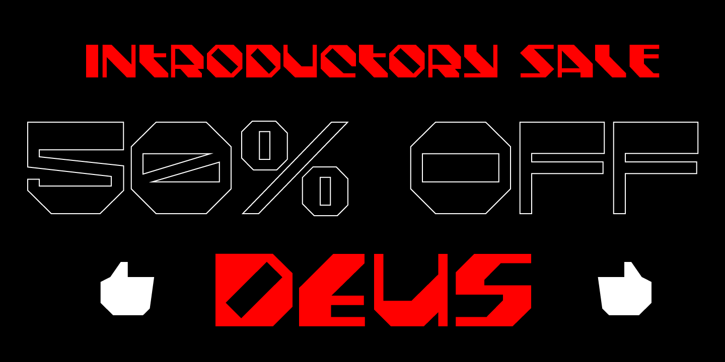 Пример шрифта Deus 135